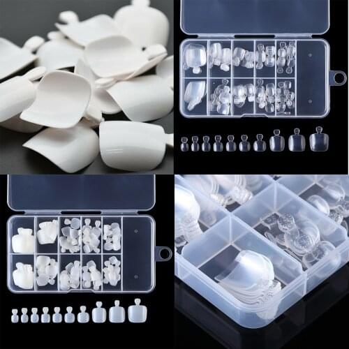 100pcs/Box Pedicure UV Gel Beauty Tools Manicure Toes False Nail Tips Fake Nails