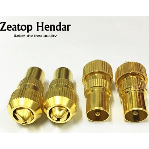 100pcs Gold Plated TV Male Aerial Connector RF Coax Cable Plug Freeview Coaxial Adapter
