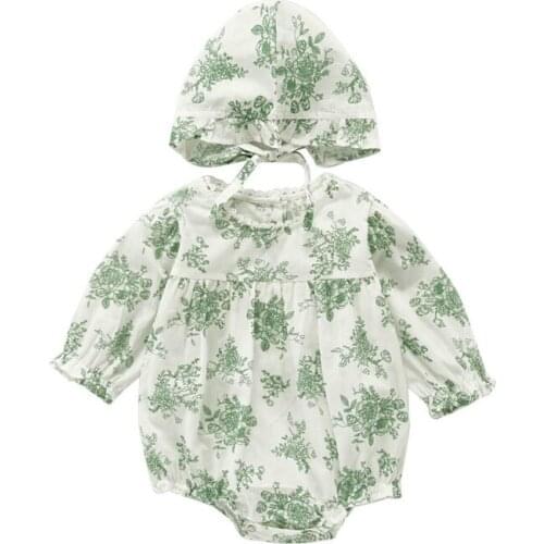 2020 Newborn Fall Baby Girl Clothes 6 to 9 Months Cotton Floral Baby Romper Toddler Kids Jumpsuit Baby Clothing Toddler Outfits