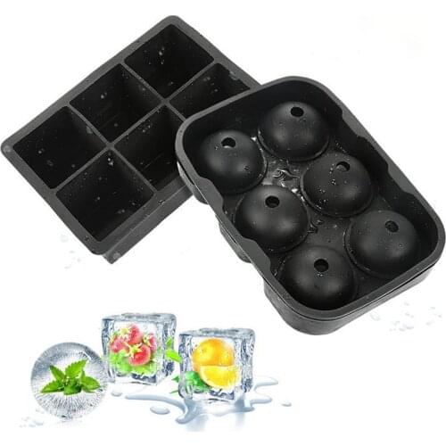 6 Cell Ice Ball Mold Camping Cooler Silicone Ice Cube Trays Whiskey Ice Ball Maker Silicone Molds Maker Camp Cooking Supplies