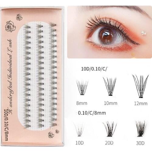 60pcs professional makeup eyelashes single clustered eyelashes grafting false eyelashes eyelash extension single eyelash bundle