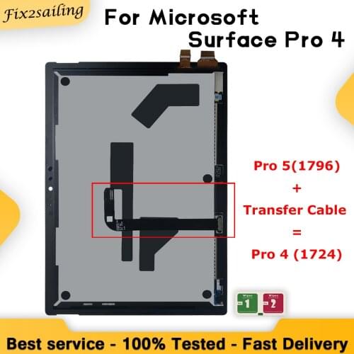 AAA+++ HighQuality For Microsoft Surface Pro 4 1724/Pro 5 1796 LCD Display Touch Screen Digitizer Assembly Replace For Pro4 Pro5