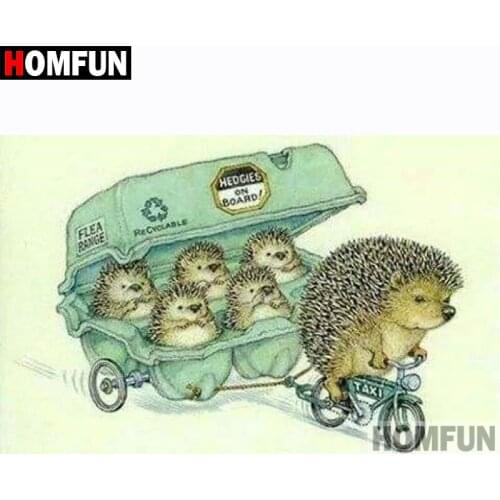 HOMFUN 5D DIY Diamond Painting Full Square/Round Drill "Cartoon hedgehog" 3D Embroidery Cross Stitch gift Home Decor A01186