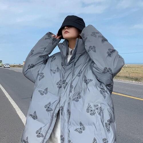 Anime Tian Guan Ci Fu Cosplay Hua Cheng Butterfly Print Padded Warm Down Jackets Women Winter Men Harajuku Parka For Women CS500