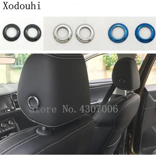 Car Stainless Steel Cover Seat Adjustment Knob Button Switch Pillow 2pcs For Skoda Karoq 2017 2018 2019 2020 2021