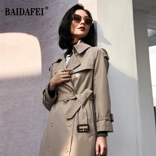 Женские двубортные тренчи BAIDAFEI China At AliExpress