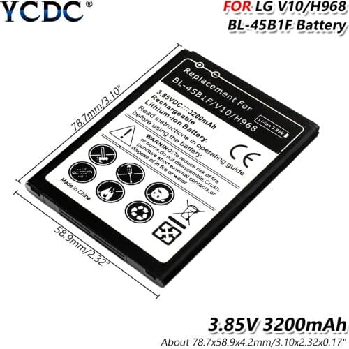 BL-45B1F 3200mAh 78.7x58.9x4.2mm Mobile Phone Battery For LG V10 H968 H901 H900 H961S H960A H961N VS990 LS992 F600 High Quality