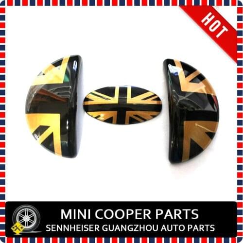 Brand New ABS Material UV Protected Gold Jack Style Door Knob Cover For mini cooper R56 R55 R57 R58 R59 (3 Pcs/Set)