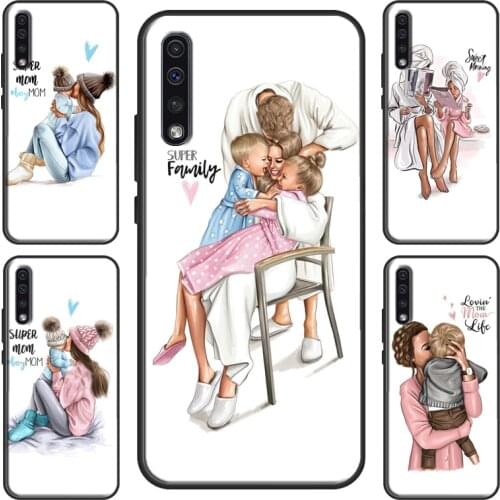 SUPER MOM MUM MOTHER MAMA CUTE BABY Case For Samsung A50 A70 A71 A51 A40 A10 A20e A21S Galaxy S20 Ultra Note 10 Plus S10 S9
