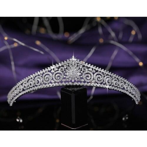 Crown HADIYANA Magnificent Dignified Tiara Women Wedding Bride Hair Accessories Zirconia Luxury Jewelry HG0036 Coronas De Reina