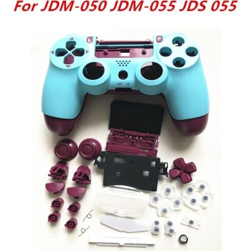 Housing Shell Case Cover for PS4 JDM-050, JDM-050,JDM-055 Controller Gamepad Replacement Full Shell Buttons Mod Kit Berry Blue