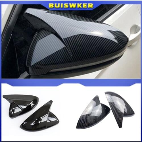 2 pieces for VW Golf 7 MK7 7.5 GTD R GTI Touran L E-GOLF Side Wing Mirror Cover Caps Bright Black RearView Mirror Case Cover