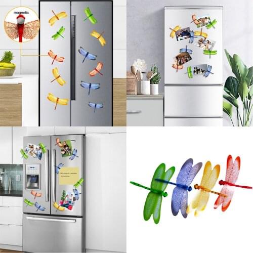 Crystal Glass Refrigerator Magnets Dragonfly Are Used To Decorate Cabinet Whiteboard Photo Home Decor Diy Wall Decoration 30