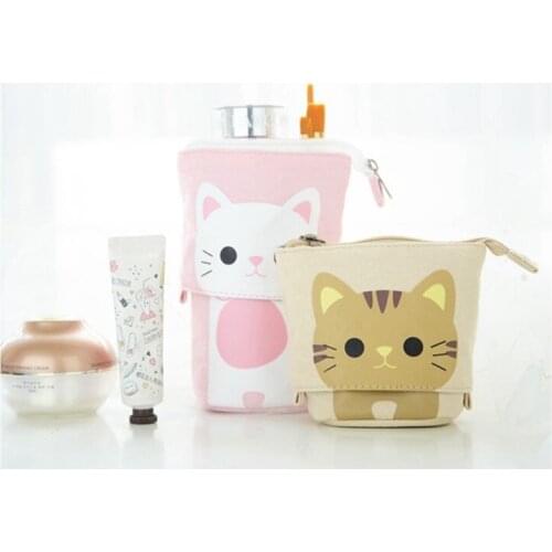 Flexible Cat Pencil Case Fabric Quality School Supplies Stationery Gift School Cute Pencil Box Pencil Case Pencil Organizer Bag