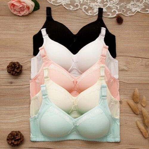 Teenage Girl Underwear Puberty Young Girls One-Piece Thin Lace Breathable First Training Bras With Three Back Hooks 12-18 years