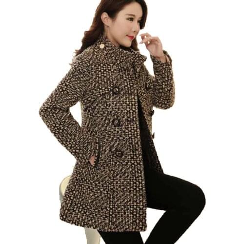 Boutique Women Plaid Coat 2020 Winter Wool Jacket Long Coats For Ladies Woollen Autumn Women overcoat Korean Thickening Clothes