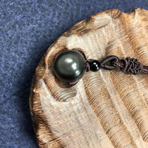 Drop Shipping Natural Stone Pendant Necklace Black Obsidian Rainbow Eye Beads Ball Transfer Lucky Crystal Jewelry Energy Gift