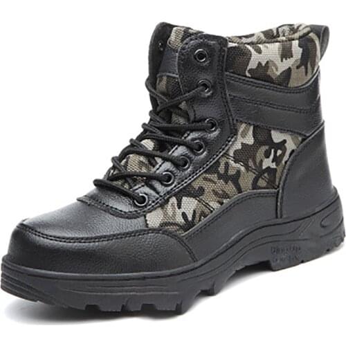 Labor Protection Shoes Velvet Autumn Winter Male High Top Plus Cotton Work Anti - Smash Factory Site Workshop Etc