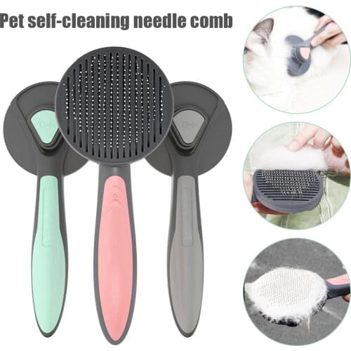 Cat Comb Dog Comb Cat Hair Comb Pet Dedicated Dog Cat Brush Self Cleaning Slicker Pet Grooming Hair Remover Comb Supplies