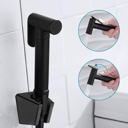 Hand Bidet Spray High Water Pressure brass Small Handheld Bathroom Toilet Shower Black Shattaff Portable Toilet Sprayer Jet