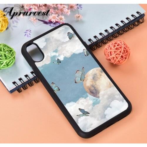Aprarvest Butterflies in sky Silicone Rubber Phone Case Cover For iPhone 6 6S 7 8 PLUS X XS XR 11 12 MINI PRO MAX