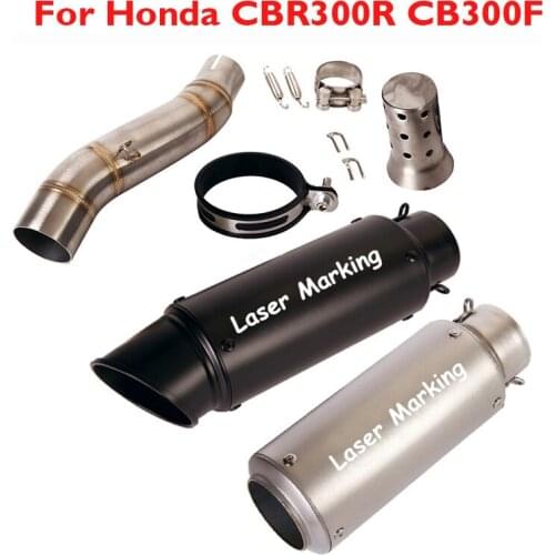 Motorcycle Exhaust System Connection Link Pipe Muffler Silencer Escape Tips for Honda CBR300R CB300F Slip on Pipe