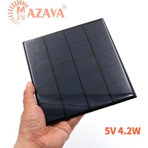 1Pcs 5V 4.2W Solar Battery 165X165mm Solar Panel Outdoor Portable Solar Charger Pane DIY For Light Cell Phone 18650