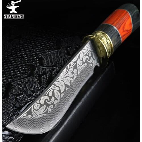 XUAN FENG Steel Fixed Blade Knife Hunting Survival Camping Outdoor Knife EDC Tool