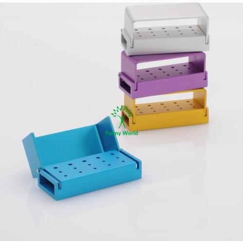 DENTAL LAB Bur Case Holder Autoclavable FG&RA 15 Slots 6*2.5*2.8 cm New 4Pcs