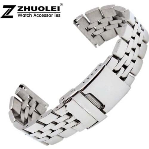 22mm 24mm High Quality Solid Stainless Steel Watch Bracelet for mens Breitling watch band