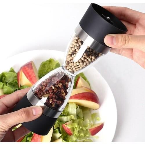 1PC Ceramic Core Hourglass Shape Pepper Grinders Dual-head Sea Salt Pepper Powder Mills Spice Shaker Seasoning Muller