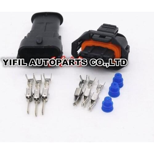 10sets/lot 3 Pin/Way Female And Male Axial Pressure Timing Sensor Inlet Pressure Plug Car Connector For Bosch