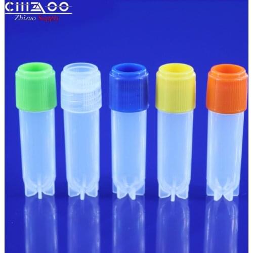 100pcs 2ml External Screw-cap Cryogenic Vials Cryo Tubes 1.8ml Graduated Lab Plastic Freezing Tube