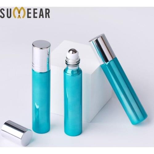 100 pcs/lot 10ml Essential Oil Bottle Glass Perfume Roll on Bottle with Stainless Steel Ball