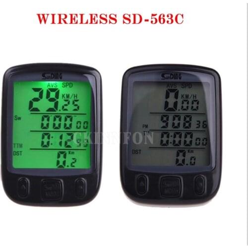 100Pcs/Lot Wireless Cycle LCD Digital Bicycle Computer Speedometer Odometer Backlight 563C Waterproof