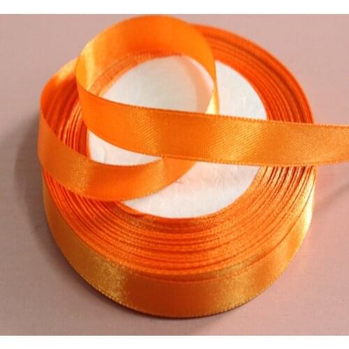 3/8"10mm Orange Satin Ribbon For Hairbow DIY Party Decoration, 25Yards/Roll