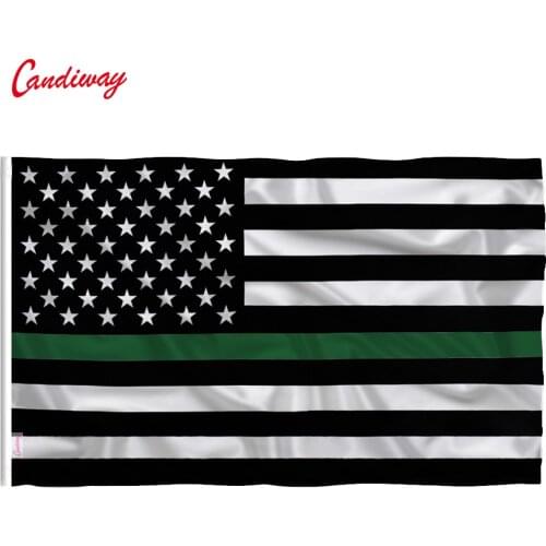 American Flag Polyester US Flag Green Line usa Police Flags 90*150cmUSA Banner Pennants Flag of United States Grommets NN137