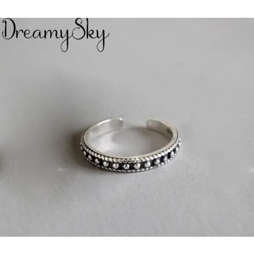 Bijoux 2019 Fashion Silver Color Punk Round Rings For Women Girls Rings Joyas De Plata Bohemian Jewelry Wholesale