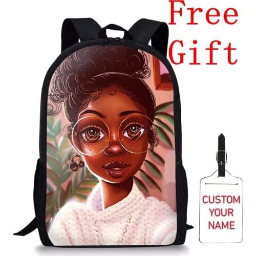Black Afro Girl Magic Book Bags African Backpack For Kids Stylish Elementary Childrens American Durable Polyester Backpacks