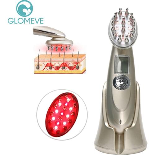 Electric Laser Hair Growth Comb Anti Hair Loss Treatment Infrared RF Nano Red Light EMS Vibration Scalp Massage Hair Care Brush