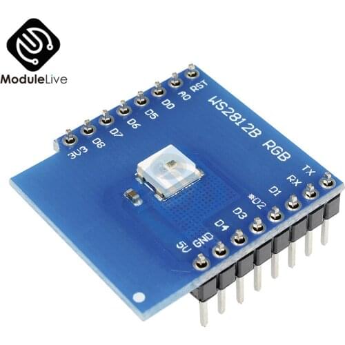 Esp8266 For WeMos D1 WS2812B RGB Shield For WeMos D1 Mini ESP8266 Module Board Wiht Pins Esp8266 Diy Electronic PCB Board