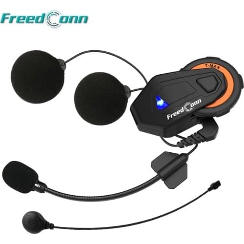 FreedConn T-MAX Bluetooth IP65 5V Motorcycle Motorbike Helmet Intercom 1000M Interphone Headset FM Radio 6 Riders Communication