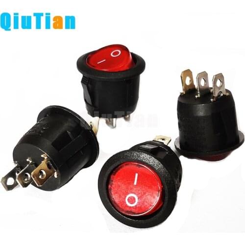 KCD1 Round Black 3 Pin SPST 3 Position ON-OFF-ON 2 Position ON-OFF Rocker Boat Switch 6A 220V 10A 125V ship switches