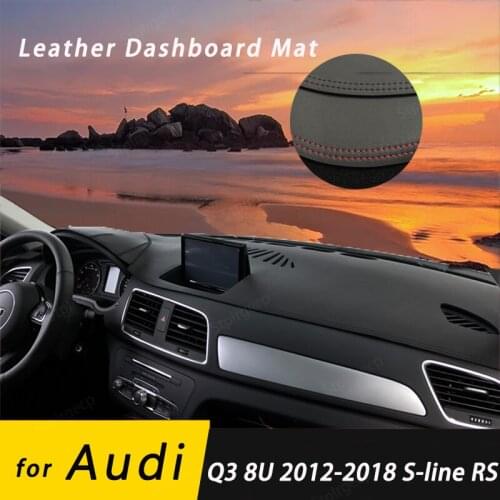 For Audi Q3 8U 2012-2018 S-line RS Leather Anti-Slip Mat Dashboard Cover Pad Sunshade Dashmat Protect Carpet Accessories