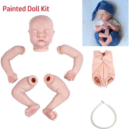 RSG Painted Unfinished Doll Parts Levi Bebe Reborn Doll 17 Inches Lifelike Newborn Reborn Baby Vinyl DIY Blank Doll Kit