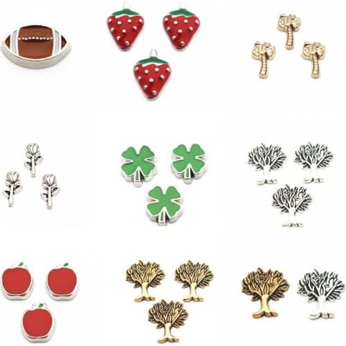 Best selling 10 Pieces/Lot Of Life Tree Four Leaf Clover Floating Amulet Life Glass Memory Box Amulet Jewelry