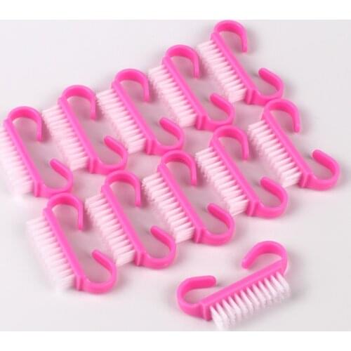 100Pcs Nail Cleaning Brush Set Pink Handle Soft Remove Dust Small Angle Pedicure Clean Brush For Nail Care Salon Tools