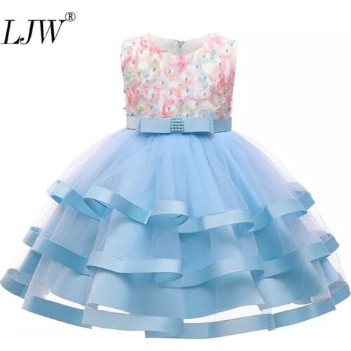 2021 spring and summer new female baby princess dress lace mesh tunt skirt girl bow in a small child pleats