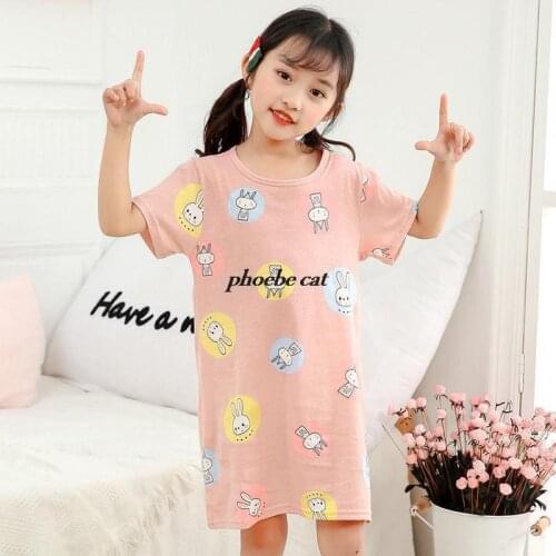New Fashion Toddler Girl Nightgowns Cotton Nightdress Summer Baby Clothes Sleepwear Girl Night Dress Sleepshirt Children Pajamas