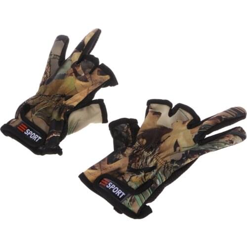 Fishing Gloves 3 Cut Finger Slit Outdoor Sports Anti Slip Breathable Camouflage Hiking Hunting Gloves Touch Screen Sports Gloves